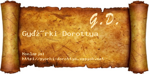 Györki Dorottya névjegykártya